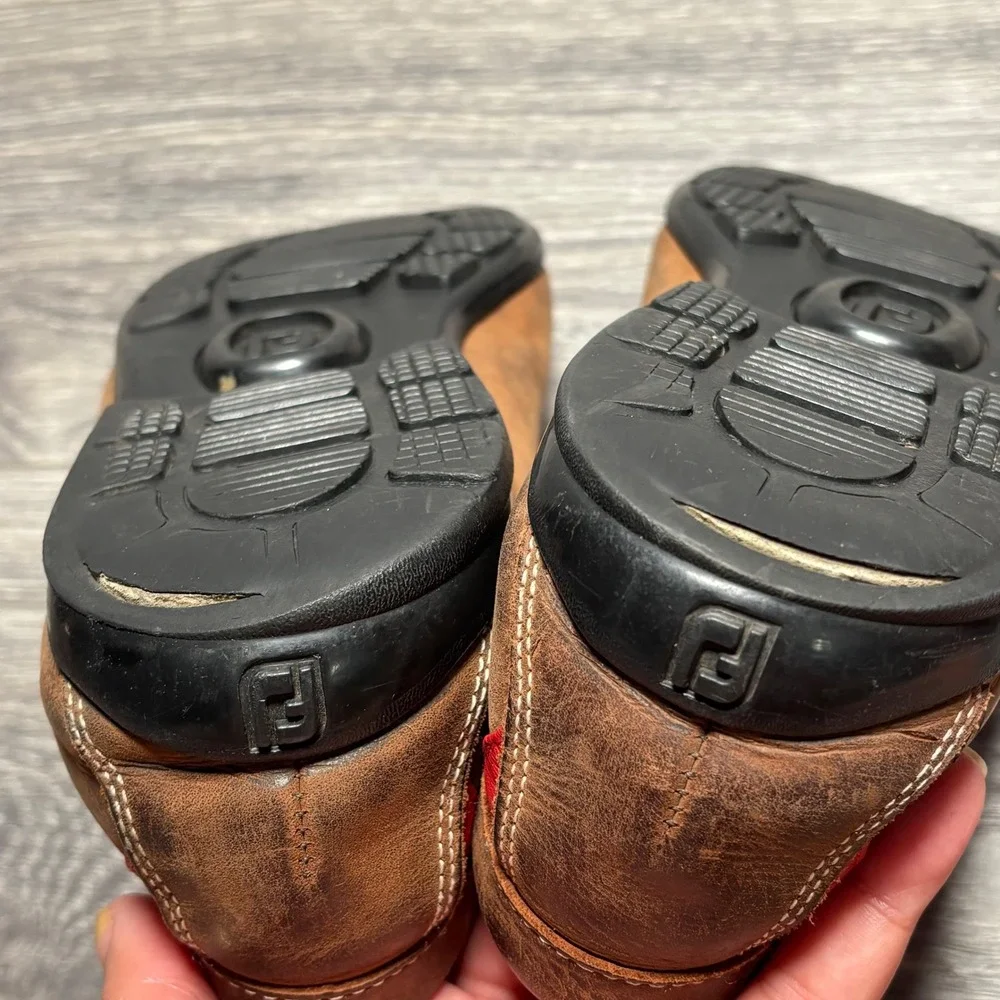 FootJoy Mens 12M Brown Leather Moc Toe Driving Loafer Golf Shoes 79011